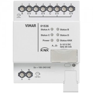 Vimar Aktor KNX z 4-ma wyjściami analogowymi - 01536