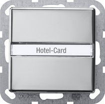 Gira Łącznik na kartę hotelową z polem opisowym, podświetlany System 55 (Chrom) 0140605