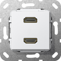 Gira Wkład podtynkowy Złącze podwójne HDMI 2.0a + HDR (Biały) 567103