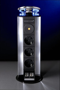 Schulte EVOline Port Data B/F 3x230V (stalowy + LED) 1593 1005 5700