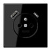 Jung LS Gniazdo z bolcem i USB typu A i C - Czarny - LS1520F-15CASW