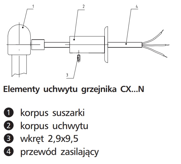 Elektra - Schemat Suszarki Łazienkowej CX