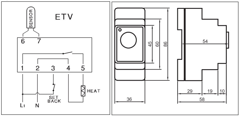 Elektra - Schemat termostatu ETV